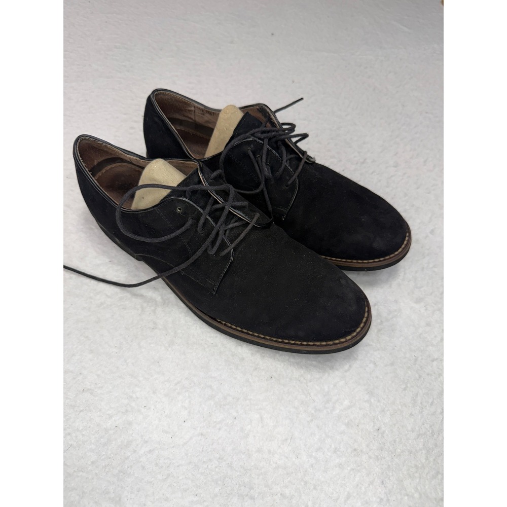 GH Bass & Co Mens Black Suede Derby Shoes Lace Up Oxford Dress Casual Shoes